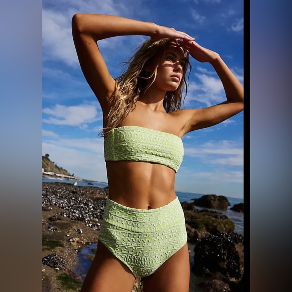 Montce Lime Icing Added Coverage High Rise Bikini Bottoms